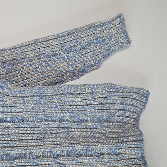 Unbranded Blue Chunky Knit Sweater Ribbed Pullover Unisex Size M - Picture 6 of 8